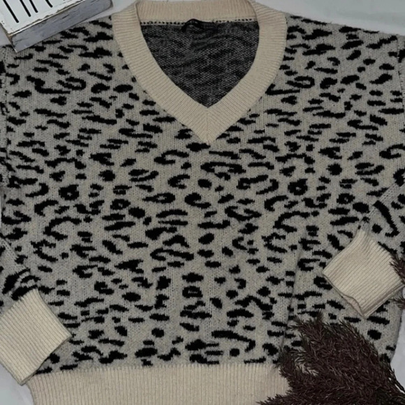 leopard print sweater, small - Picture 1 of 1